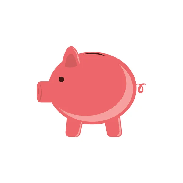 Geïsoleerde piggy pictogram plat ontwerp — Stockvector