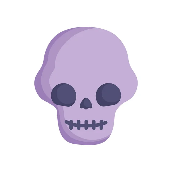 Icône du crâne truquer ou traiter l'halloween heureux — Image vectorielle