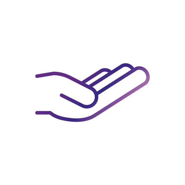 Handmottagning gest välgörenhet hjälp donation — Stock vektor