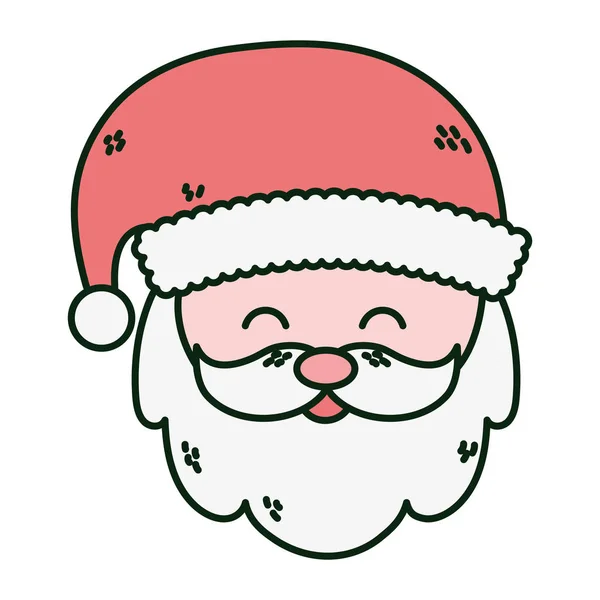 Santa Claus cara feliz tarjeta de Navidad — Vector de stock