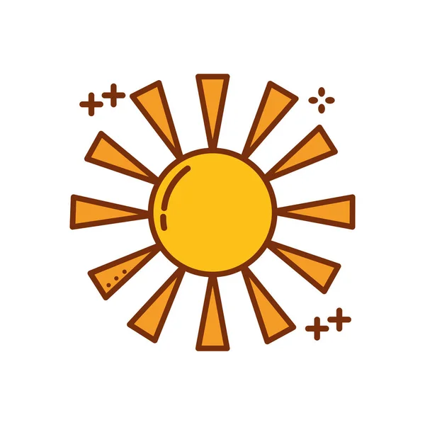 Sun hot fill style icon — Vector de stock