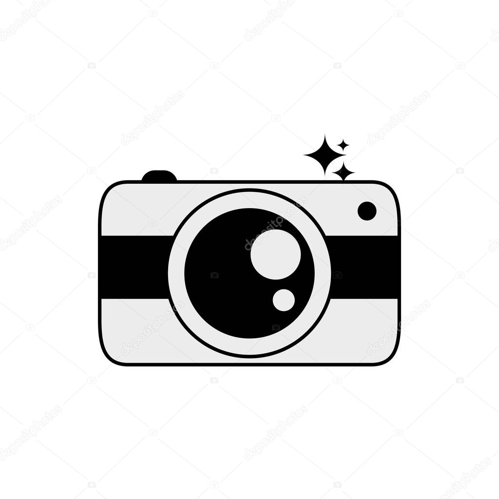 Isolated camera icon line design