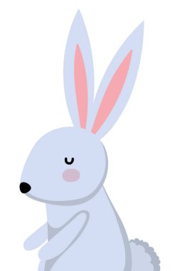 İzole tavşan karikatür vektör tasarımı