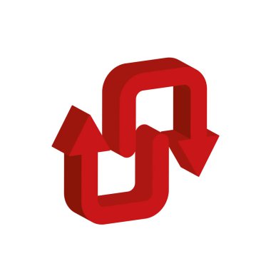 Oklar yukarı ve aşağı 3d biçim simgesi