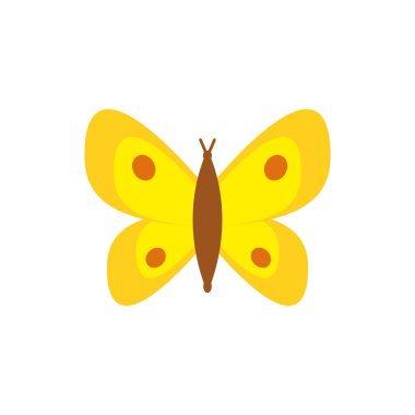 İzole edilmiş Kelebek simgesi düz vektör tasarımı