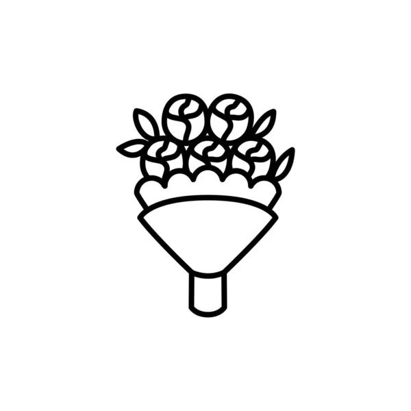 Bouquet of roses flowers line style — Image vectorielle