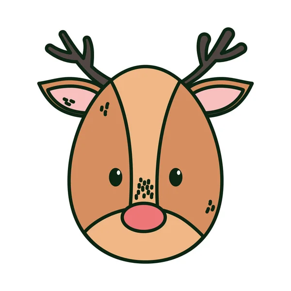 驯鹿头像快乐的圣诞节 — 图库矢量图片