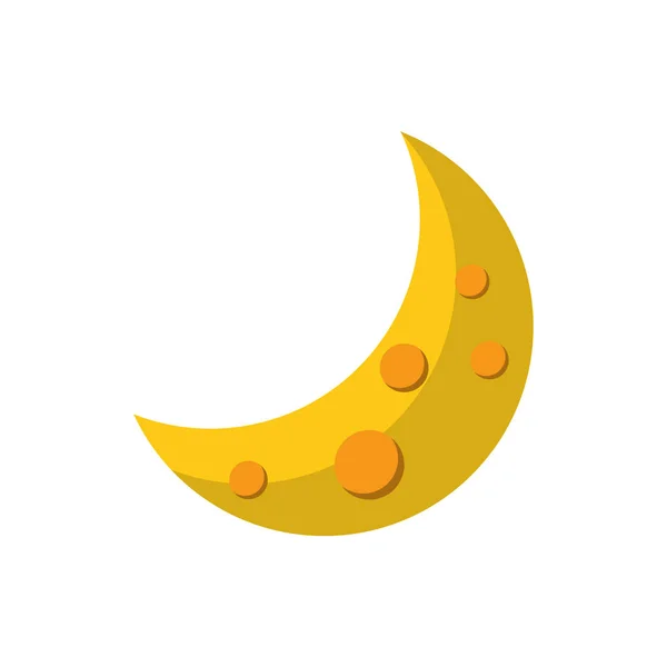 Imagen de icono plano de astrología media luna estrellada — Vector de stock