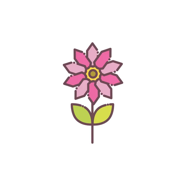 Isolé design vectoriel icône fleur rose — Image vectorielle