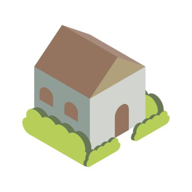 İzole edilmiş ev ikonu izometrik vektör tasarımı