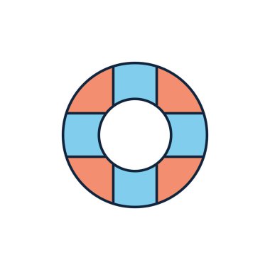 Hayat şamandırası Deniz Yaz simgesi satırı ve doldur