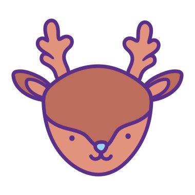 Ren geyiği çizgi film tasarımı vektör çizimi