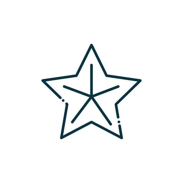 Estrela feliz ícone de linha de natal —  Vetores de Stock