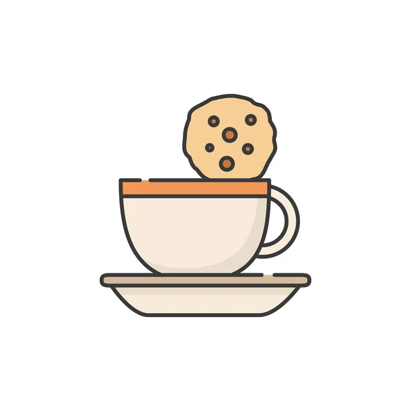 Un icono de taza de café aislada llena el diseño — Vector de stock