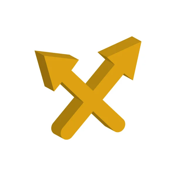 Arrows intersection 3d style icon — Stockvektor