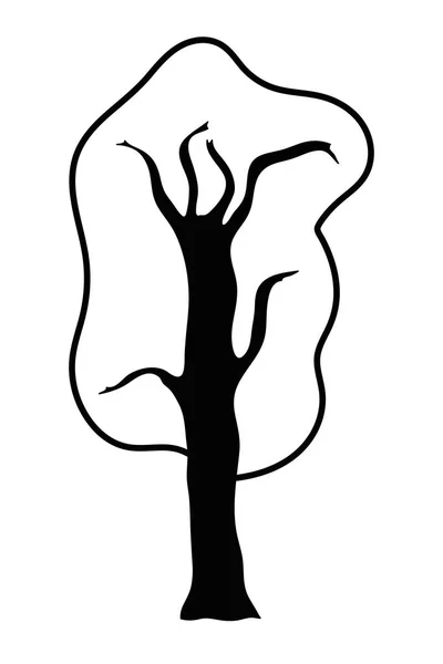 Isolato disegno astratto e albero di stagione — Vettoriale Stock