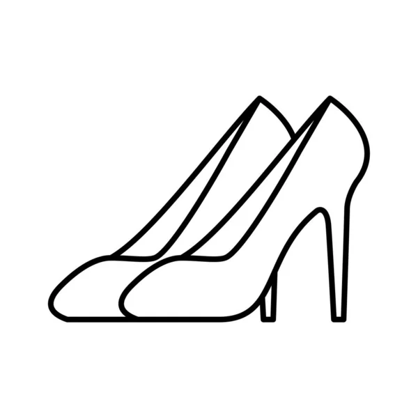 High heel female shoe line style — Stockový vektor