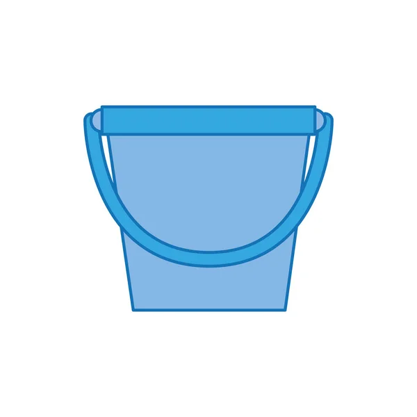 Limpo balde plástico preencher ícone azul — Vetor de Stock