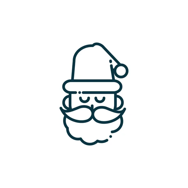Santa claus happy christmas line icon — Stock Vector