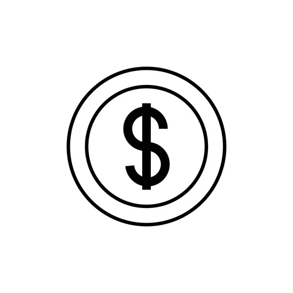 Money coin commerce shopping line image icon — Stock Vector