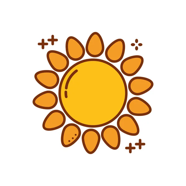 Sun hot fill style icon — Stock Vector