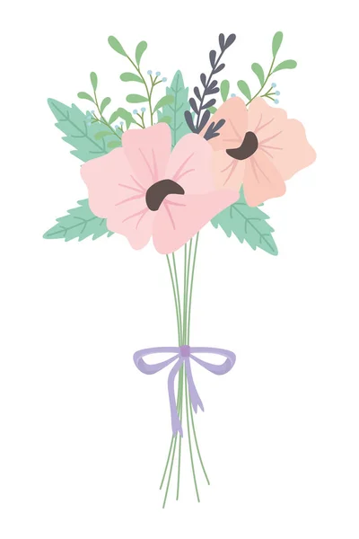 Isolated bunch of flowers design — Stok Vektör