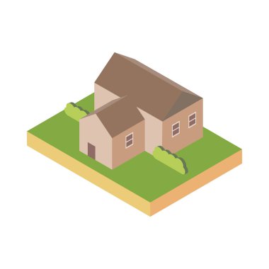 İzole edilmiş ev ikonu izometrik vektör tasarımı