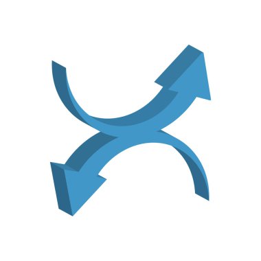 Oklar yukarı ve aşağı 3d biçim simgesi