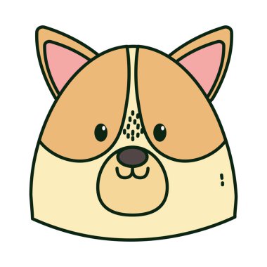 cute dog head on white background
