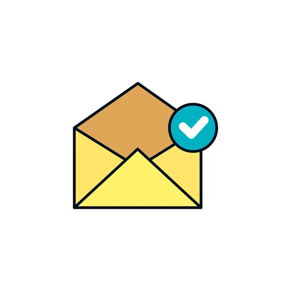 Cyber security mail gedetailleerde stijl pictogram — Stockvector