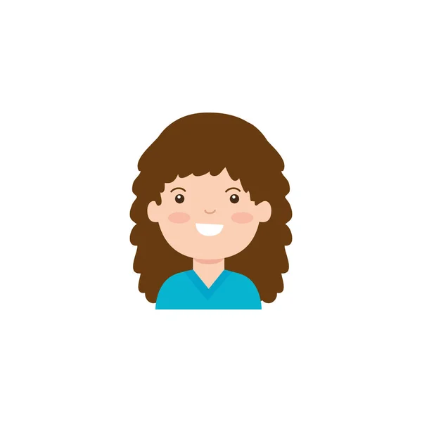 Isolated girl cartoon icon flat design — Image vectorielle