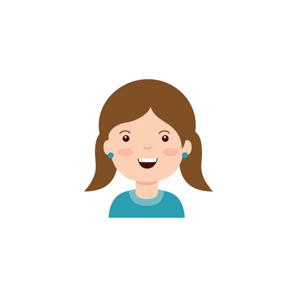 Isolated girl cartoon icon flat design — Image vectorielle