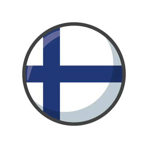 Projeto de bloco de ícone de bandeira finland isolado — Vetor de Stock