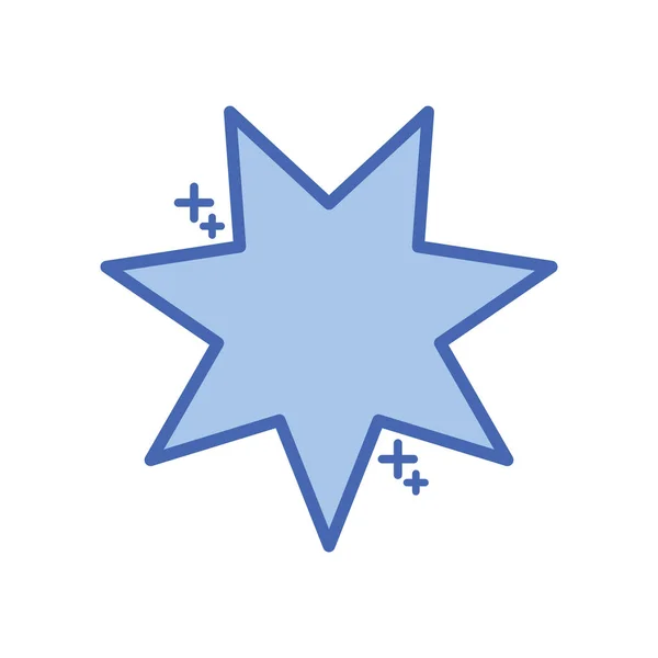 Stern sieben spitz gefüllt Stilikone — Stockvektor