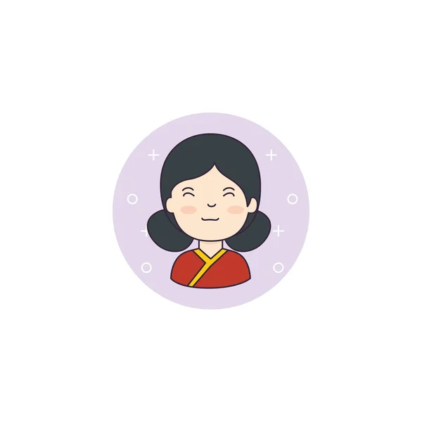 Isolated girl cartoon icon detailed design — стоковый вектор