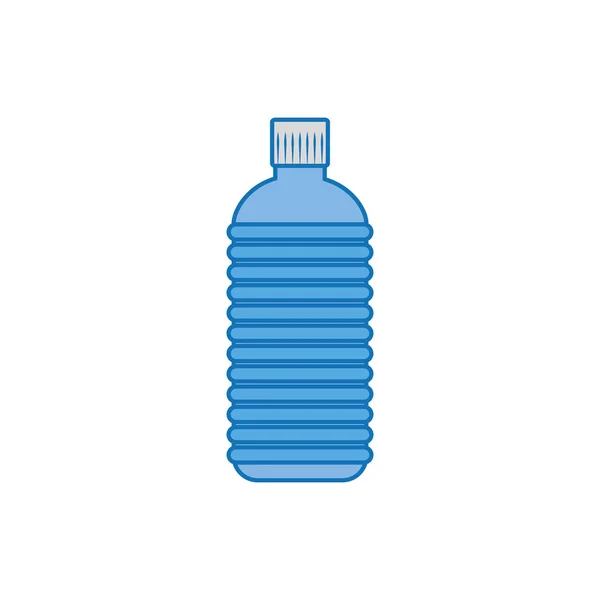 Embotellado de plástico de botella de agua icono azul — Archivo Imágenes Vectoriales
