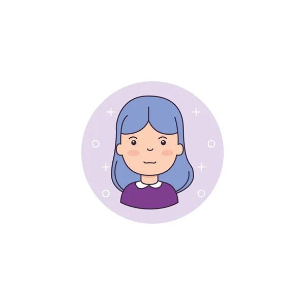 Isolated girl cartoon icon detailed design — Vetor de Stock