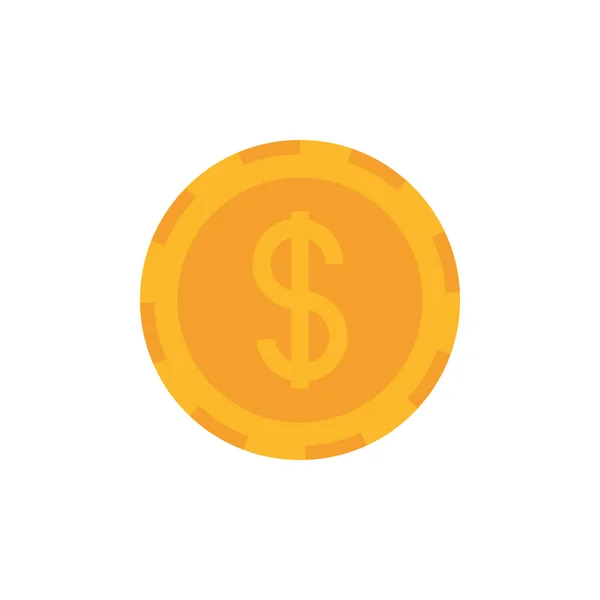 Pieniądze monety handel zakupy płaski wizerunek ikona — Wektor stockowy