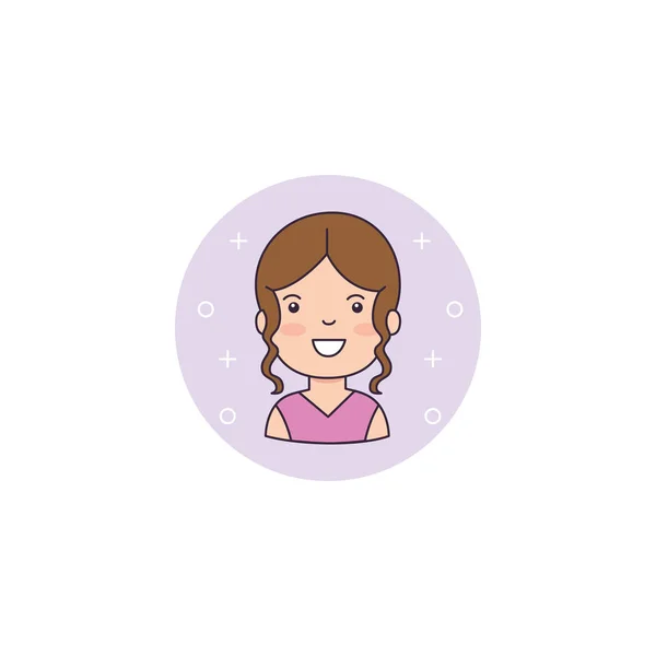 Isolated girl cartoon icon detailed design — Vetor de Stock