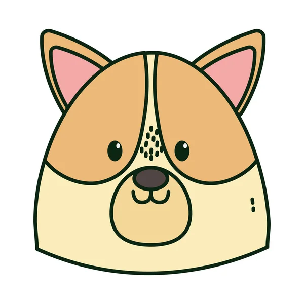 Cute dog head on white background — Stockvektor