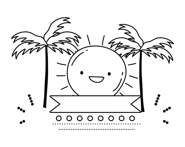 Projeto vetorial de desenho animado de verão — Vetor de Stock