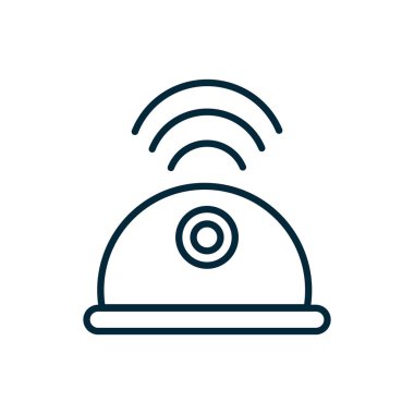 Satır simgesinin güvenlik kamerası sinyali interneti