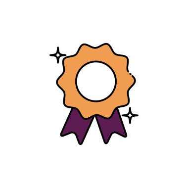 school seal medal fill style icon