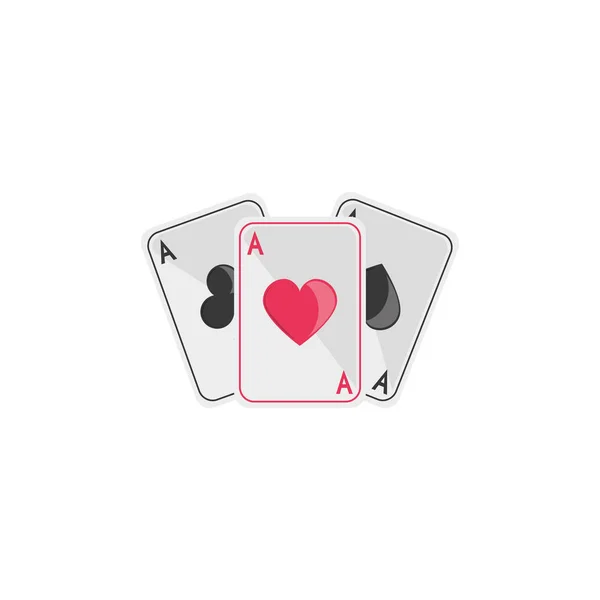 Izolované kasinové karty plochý design — Stockový vektor