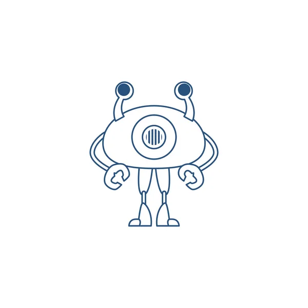 Humanoid robot vonal stílusú ikon — Stock Vector