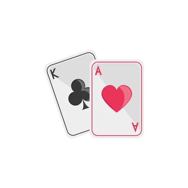 Geïsoleerde casino kaarten plat ontwerp — Stockvector