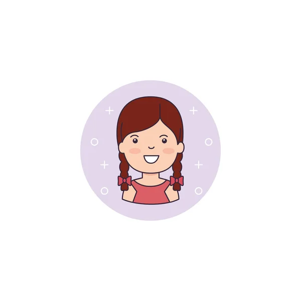 Isolated girl cartoon icon detailed design — Vetor de Stock