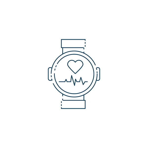 Smartwatch mit gesundem App Line Stil-Symbol — Stockvektor