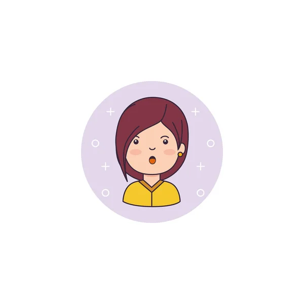 Isolated girl cartoon icon detailed design — Stockvektor