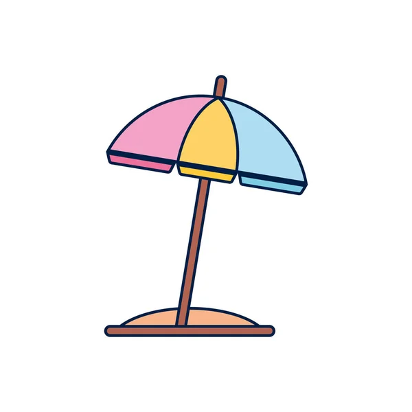 Summer umbrella in the beach detailed style — Image vectorielle